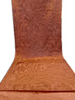 Copper Colour Silk Fabric, Moire Silk Fabric, Silk By The Yard. Watermark Pattern.