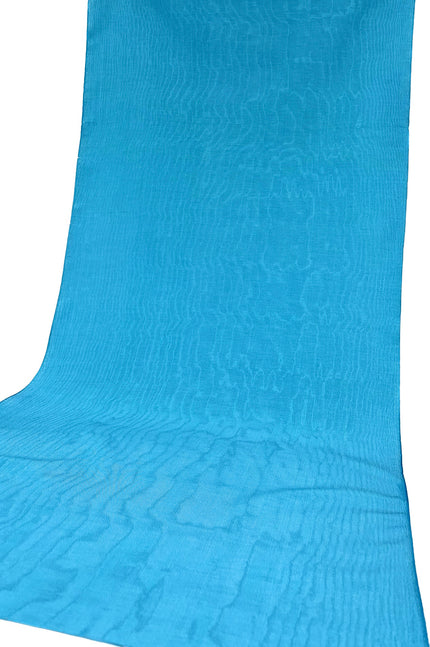 Light Blue Silk Fabric, Moire Silk Fabric, Silk By The Yard. Watermark Pattern.