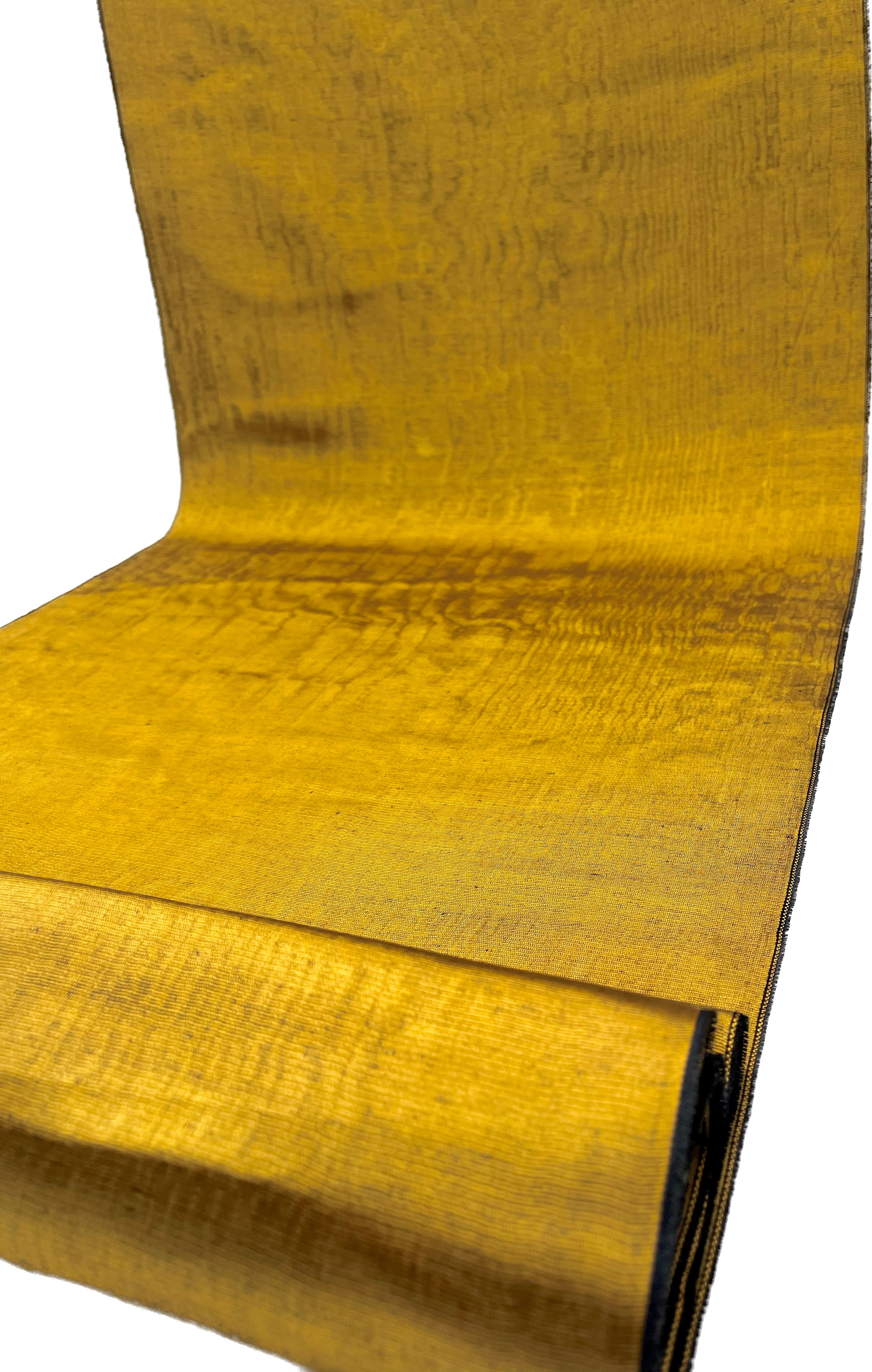 Gold Colour Silk Moire Home Textile Interior Fabrics, Watermark Pattern.