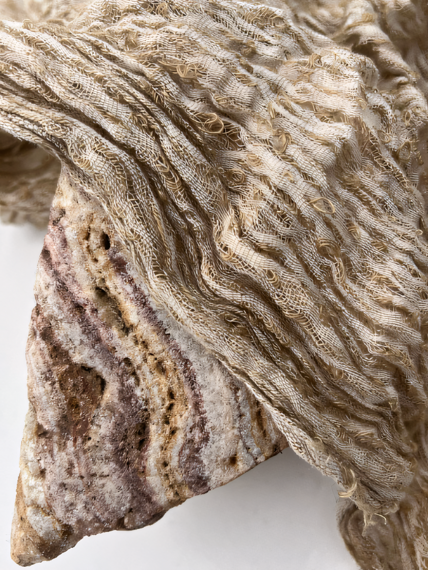 Camel Unique Natural Sheer, Textured Cotton Linen Mix Special Fabrics.