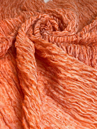 Orange Textured Linen Fabric By The Yard Natural Fabrics.
