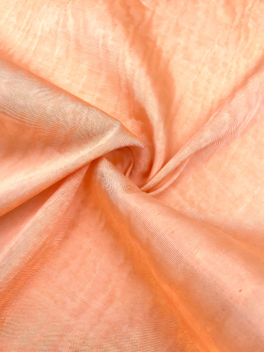 Peach Fuzz Silk Fabric, Moire Silk Fabric, Silk By The Yard. Watermark Pattern.