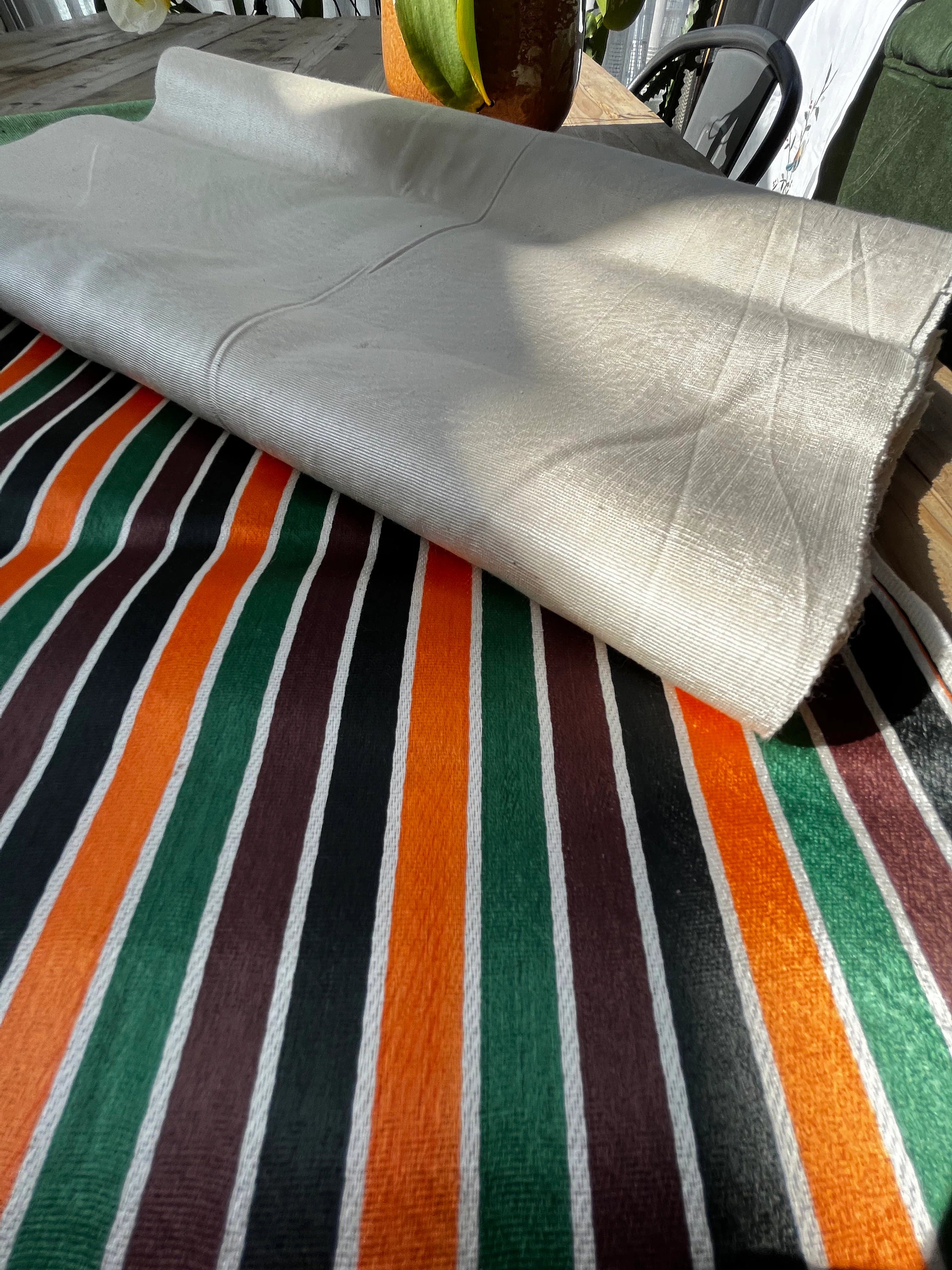 Multicolour Stripes Satin Silk Weave, Home Textile Interior Fabrics.