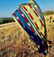 Blue Green Ikat Striped Silk Home Textile Interior Fabrics Moire.