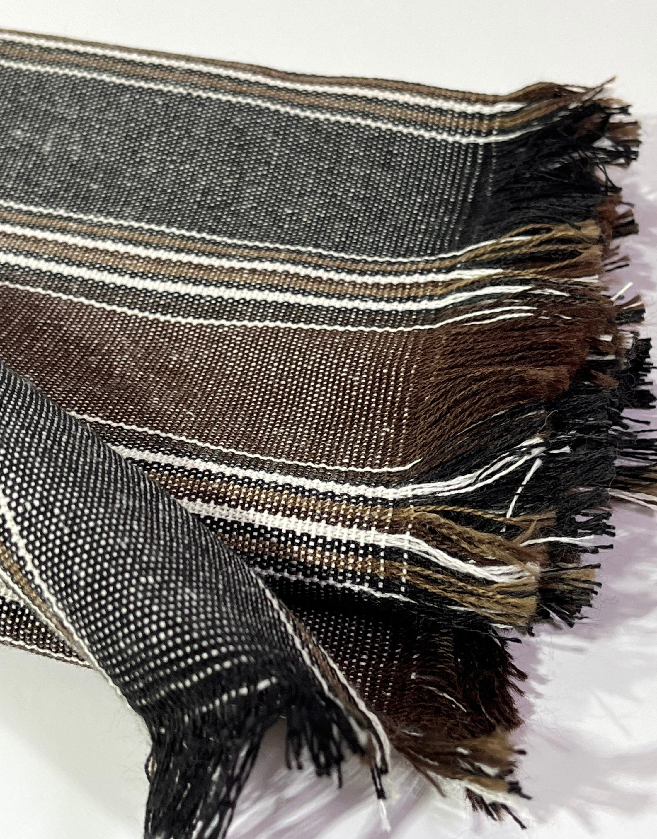Striped Heavy Weight Softened Linen Cotton Fabric By The Yard