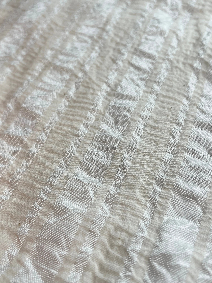 Striped and Textured Silk Linen Fabrics Crinkle