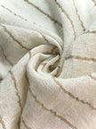 Beige Striped Neutral Organic Cotton Fabric By The Meter.