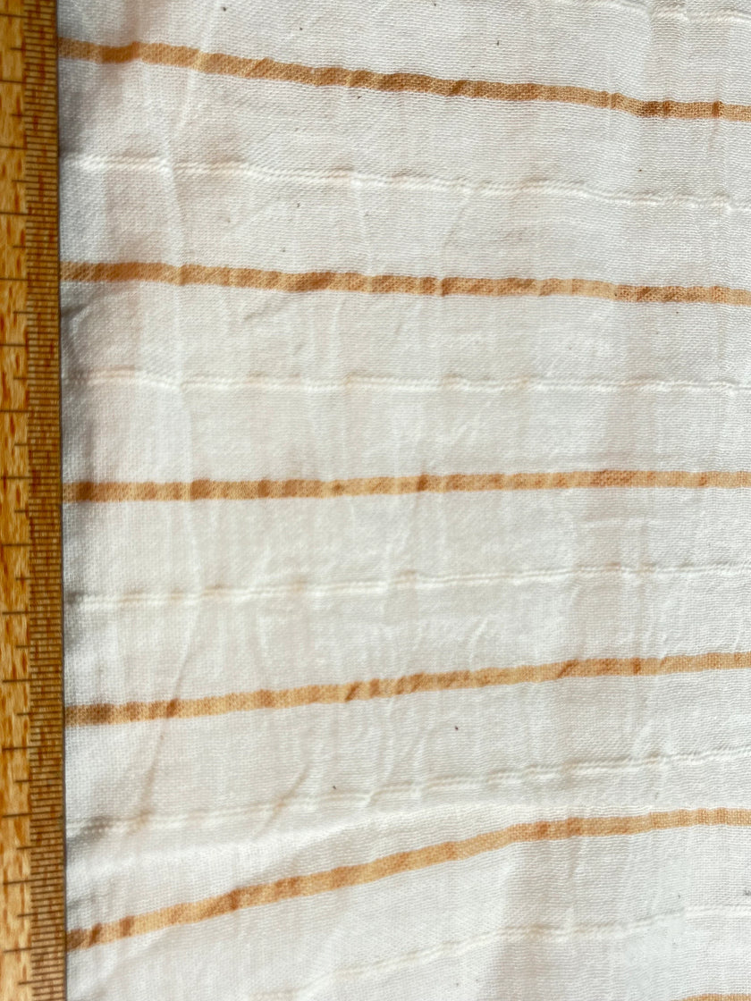 Striped White Cotton  Unbleached Lightweight Natural.