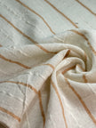 Striped White Cotton  Unbleached Lightweight Natural.