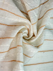 Striped White Cotton  Unbleached Lightweight Natural.