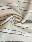 Striped Cotton Semi Sheer Fabric, Unbleached Lightweight Natural.
