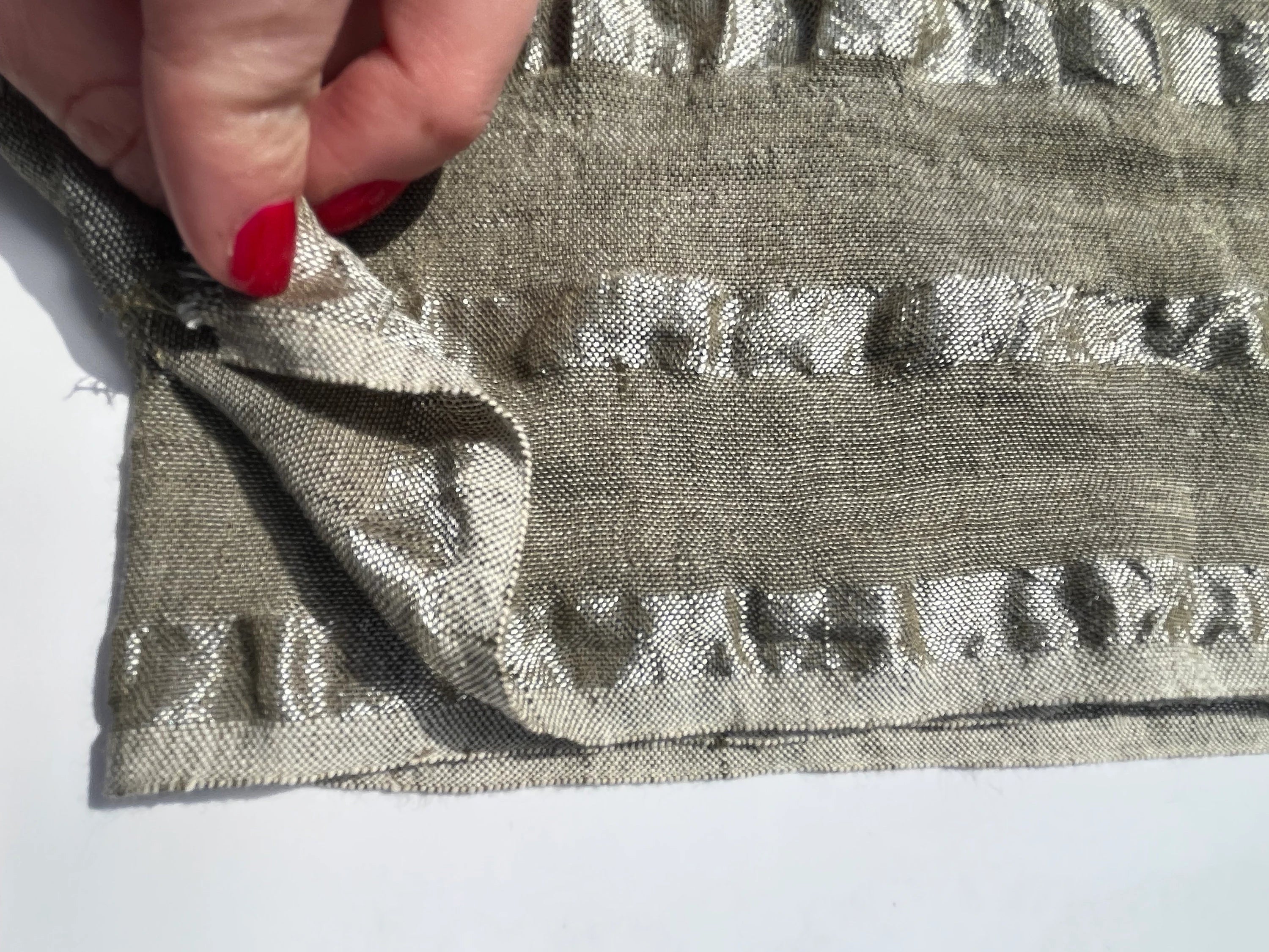 Linen Silk Blend Striped Fabric.