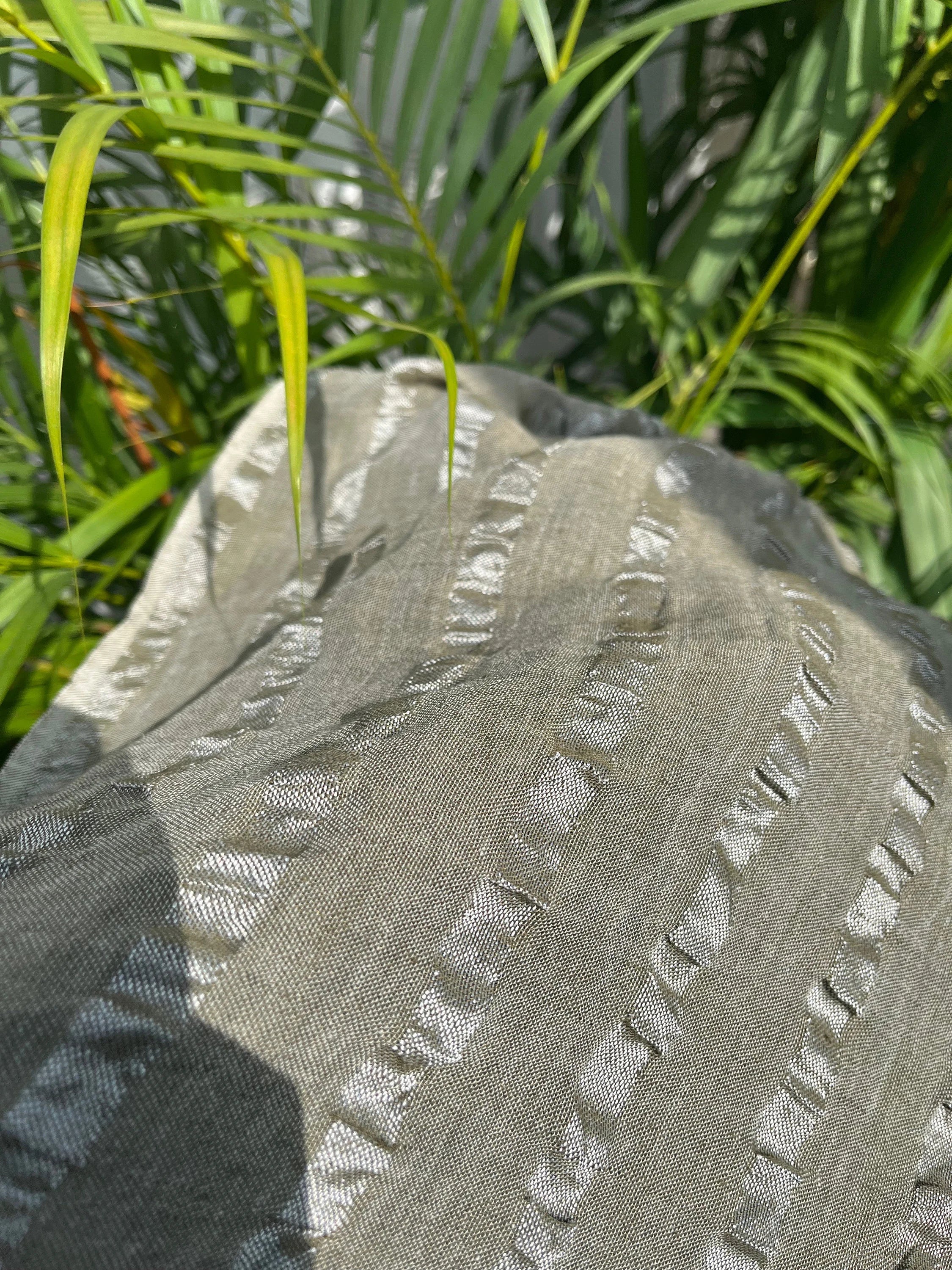 Linen Silk Blend Striped Fabric.