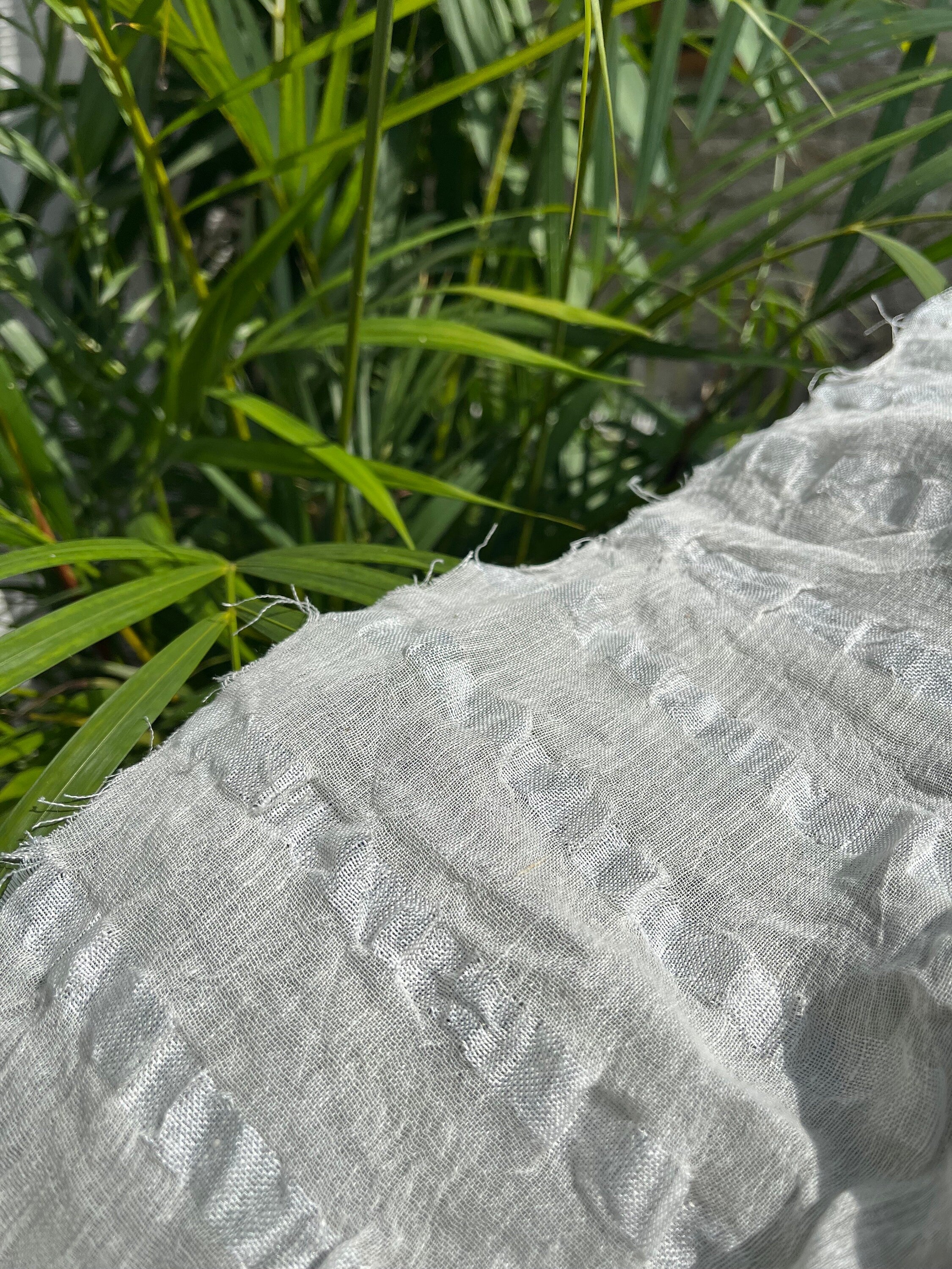 Linen Silk Blend Striped Fabric.