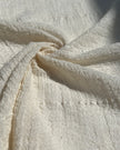 Cotton Open Weave Gauze, Sheer & Stretchy Black - White Stripes.