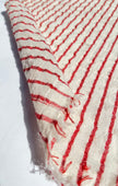 Red Striped Neutral Organic Cotton Fabric By The Meter