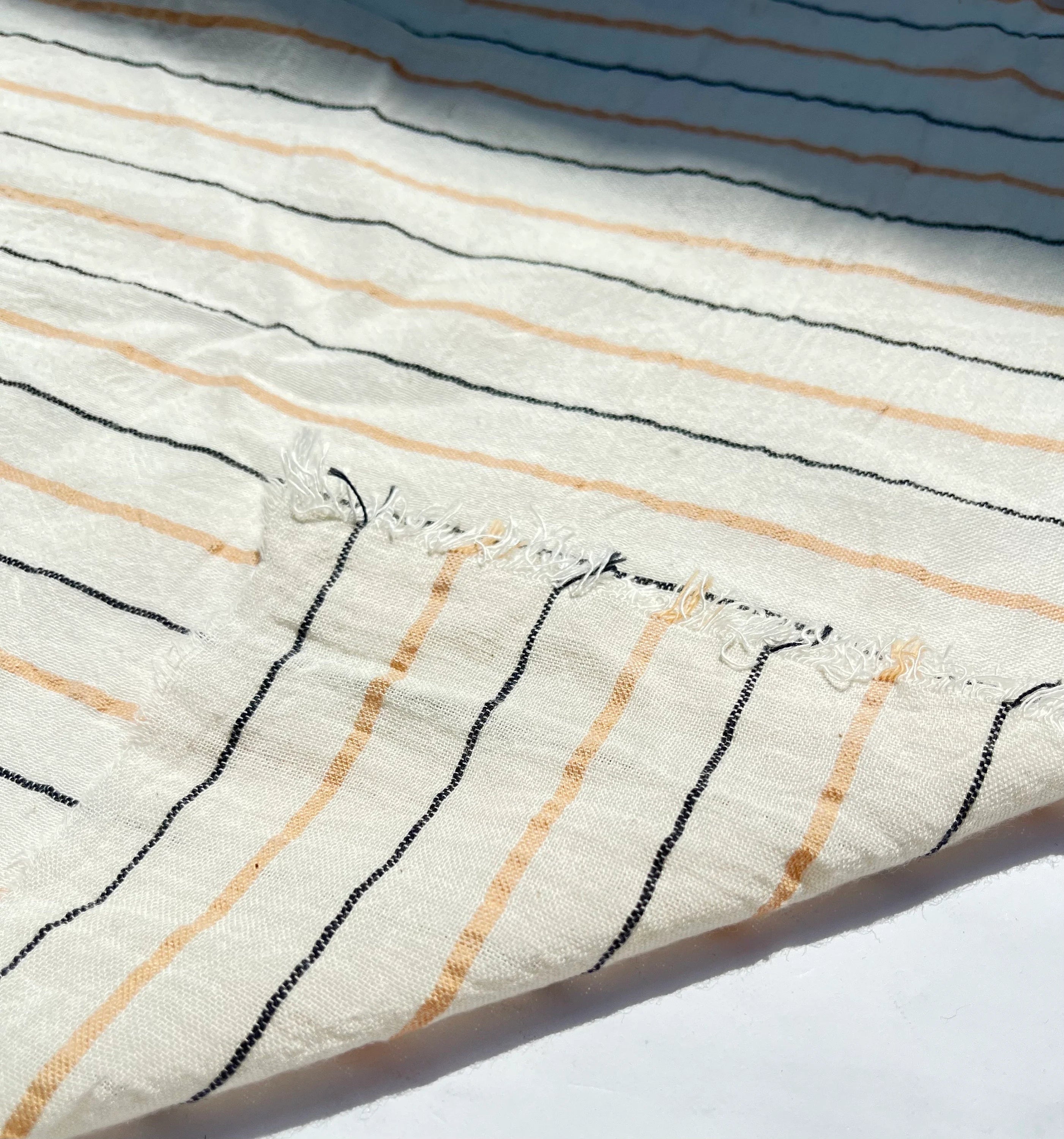 Striped Cotton - Unbleached Lightweight Natural.