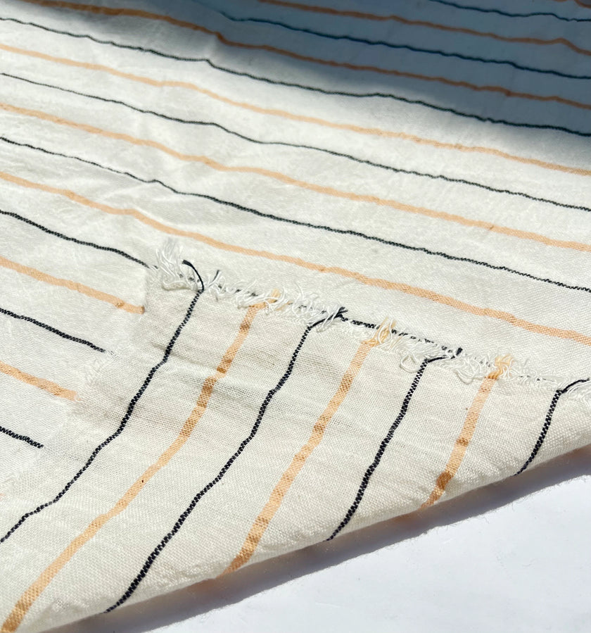 Striped Cotton - Unbleached Lightweight Natural.