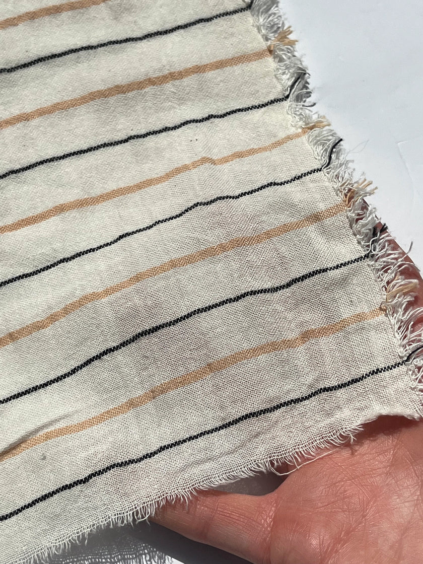 Striped Cotton - Unbleached Lightweight Natural.