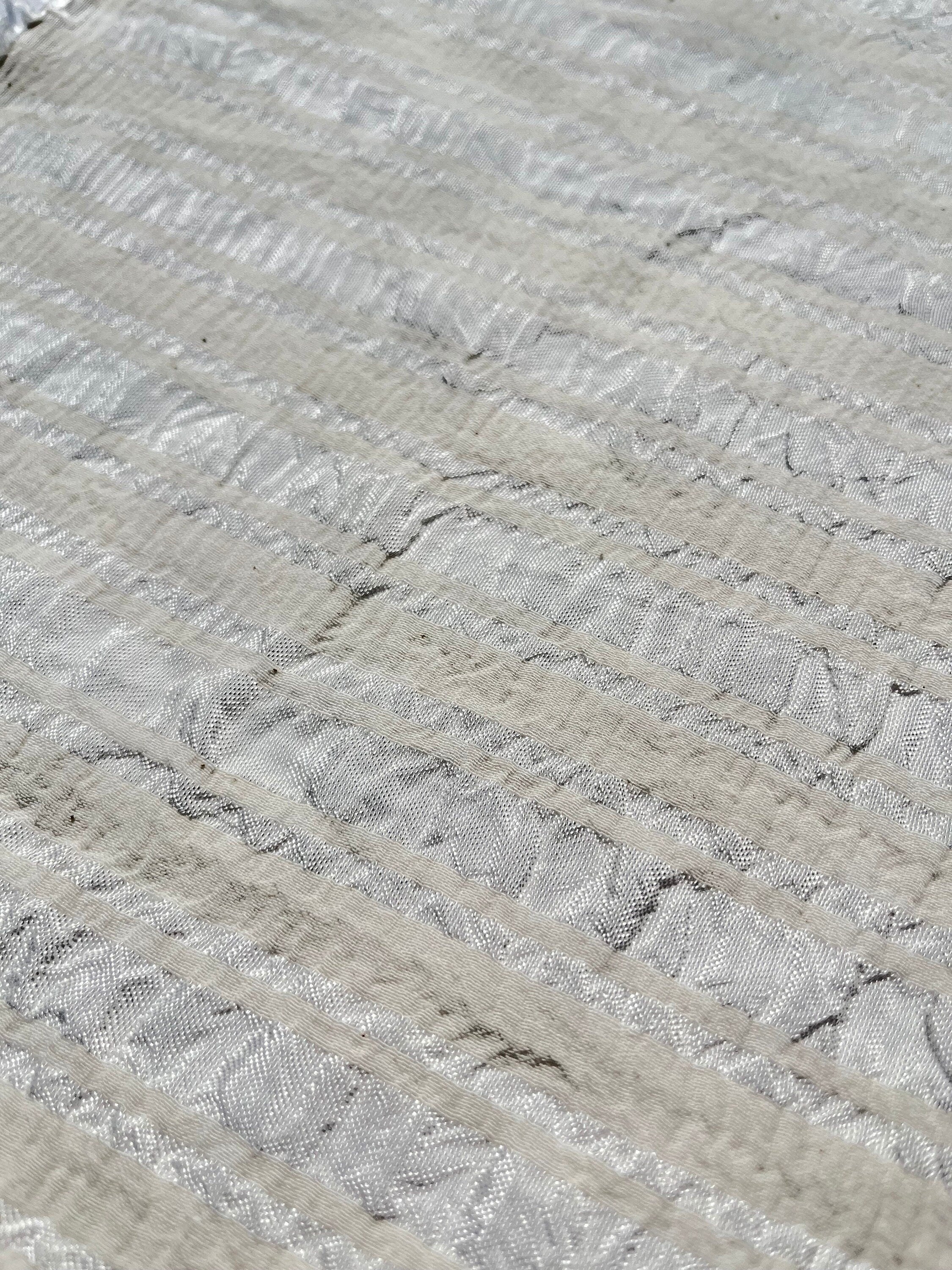 Striped and Textured Silk Linen Fabrics Crinkle