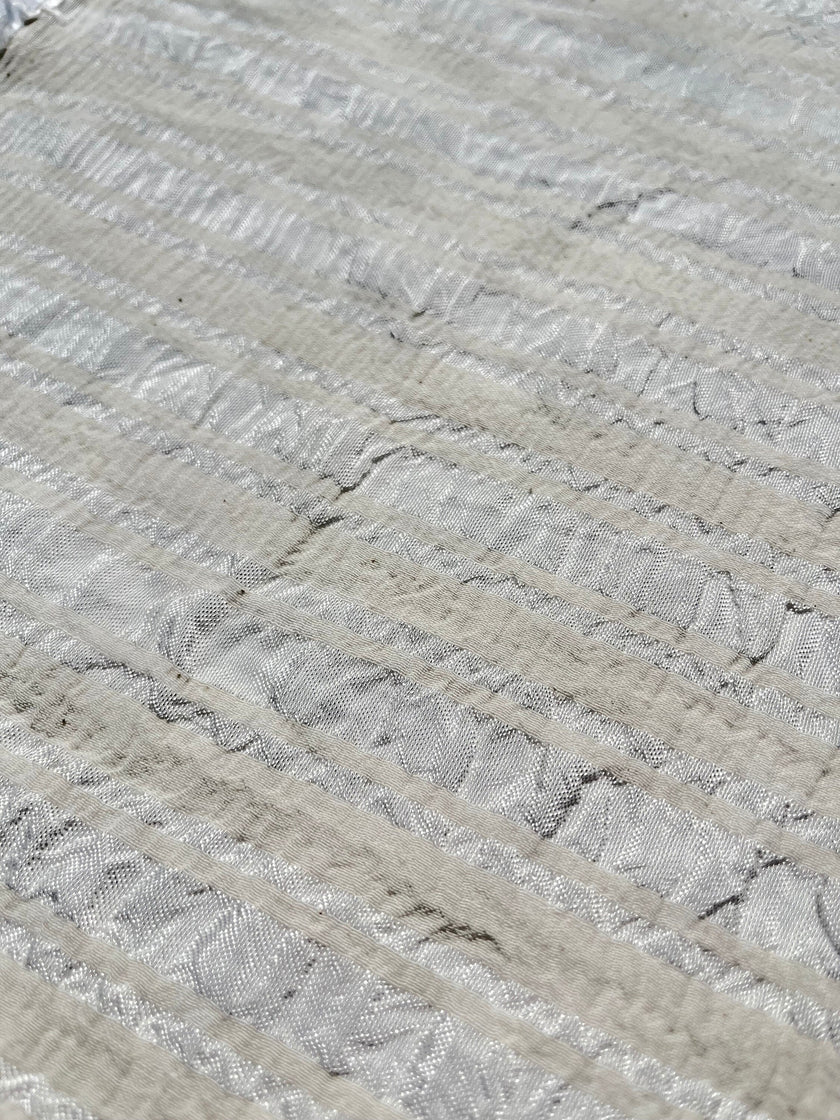 Striped and Textured Silk Linen Fabrics Crinkle