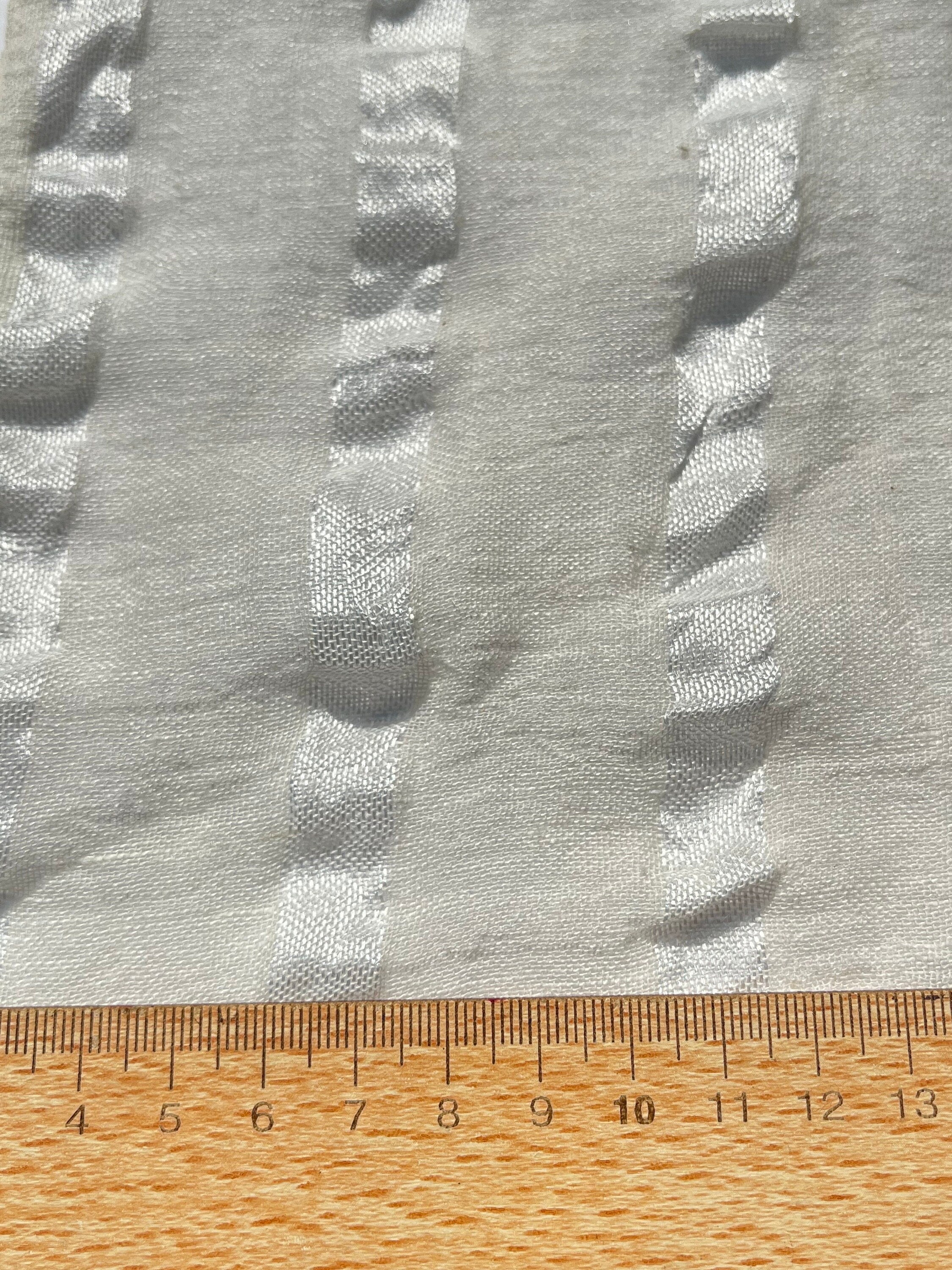Linen Silk Blend Striped Fabric.