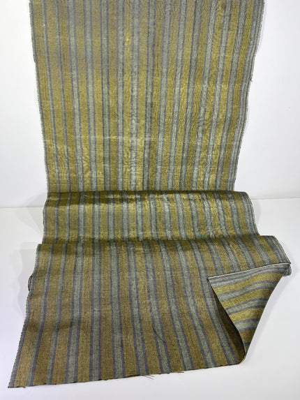 Gold Striped Luxurious Silk Watermark Patterned Fabric.
