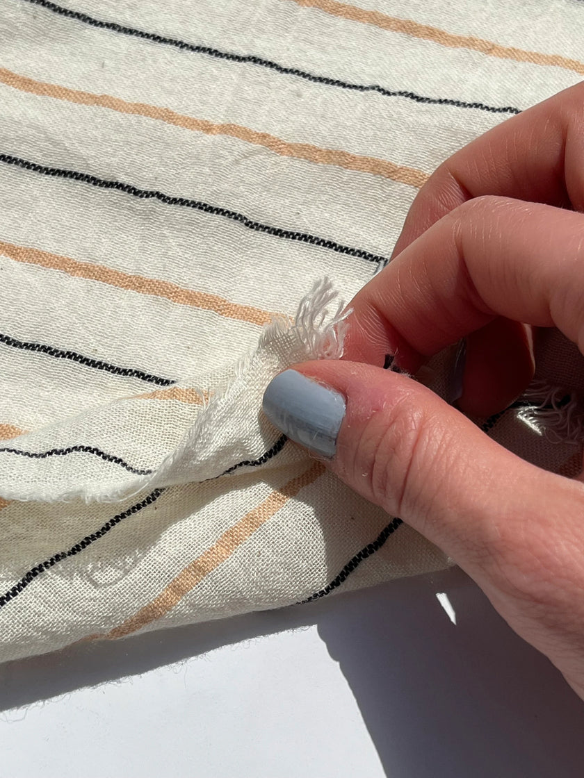 Striped Cotton - Unbleached Lightweight Natural.
