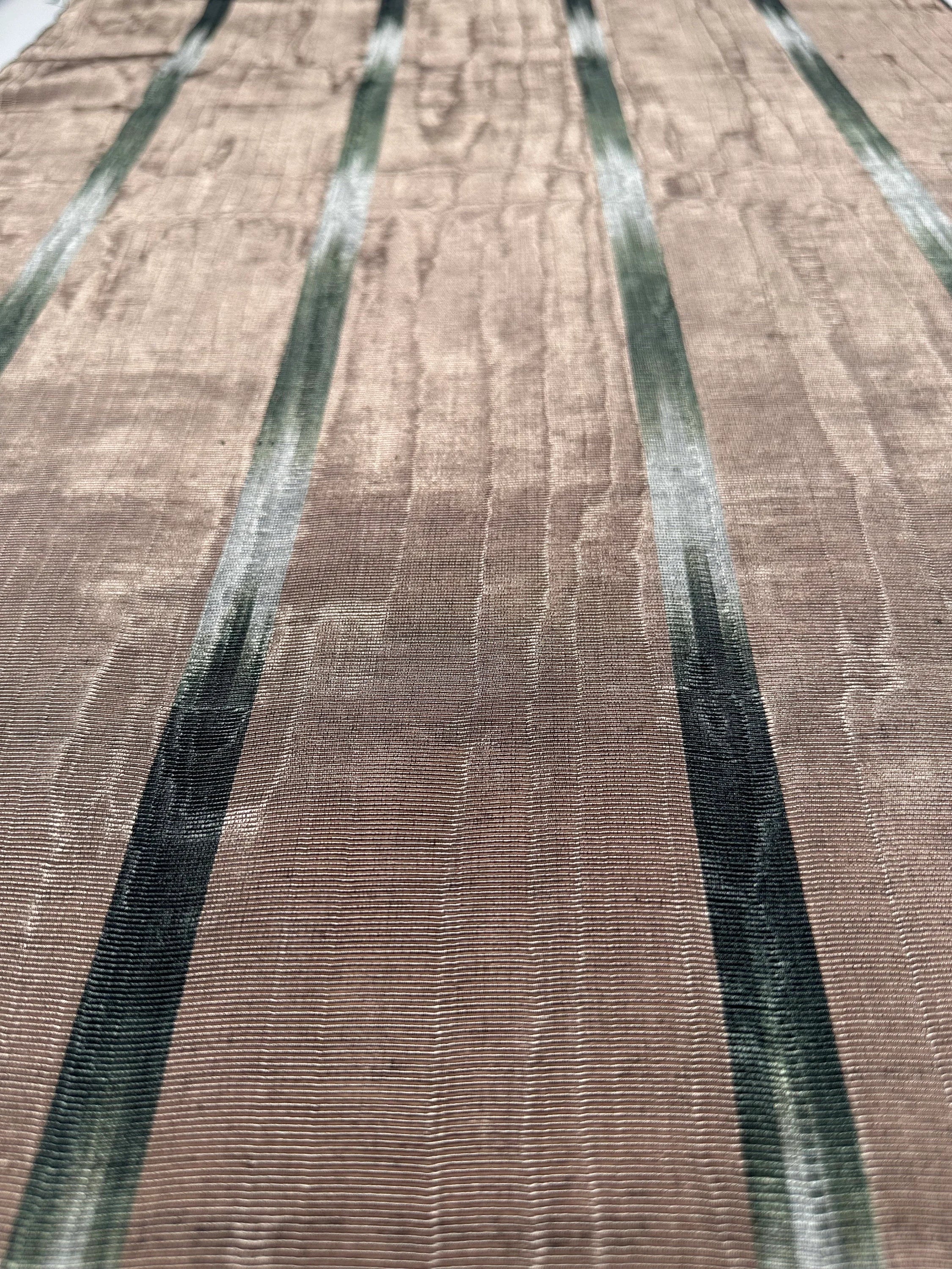 Bronze Ikat Silk Moire Home Textile Interior Fabrics, Watermark Patterns.