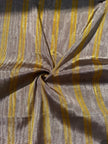 Bronze Yellow Stripes Silk Moire Home Textile Interior Fabrics, Watermark Patterns.