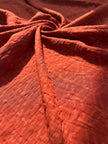Brick Red Cotton Summer Fabric With Geometric Pattern.