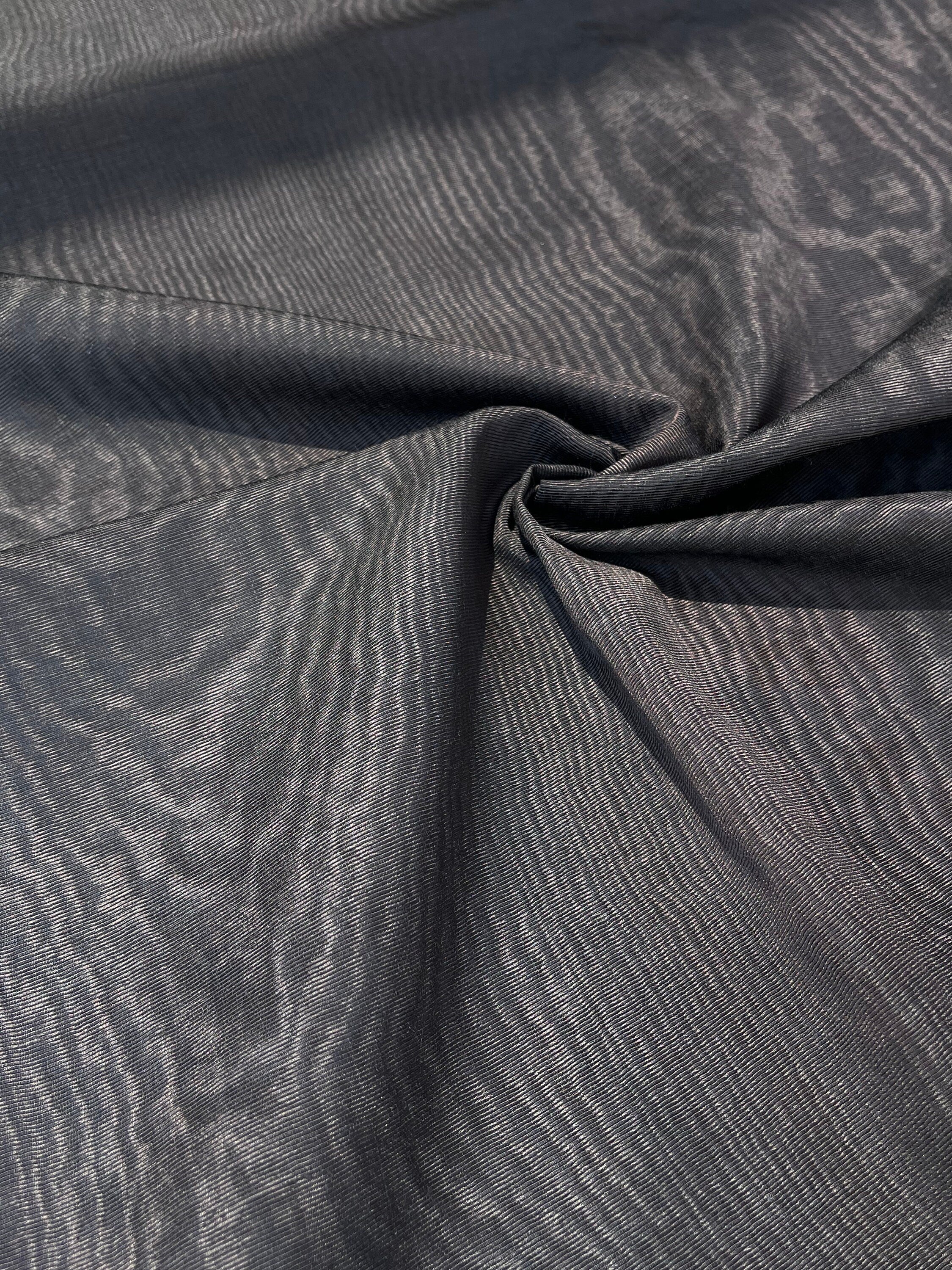 Brown Silk Moire Home Textile Interior Fabrics Watermark Pattern.