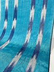Blue Ikat Silk Moire Home Textile Interior Fabrics, Watermark Patterns.