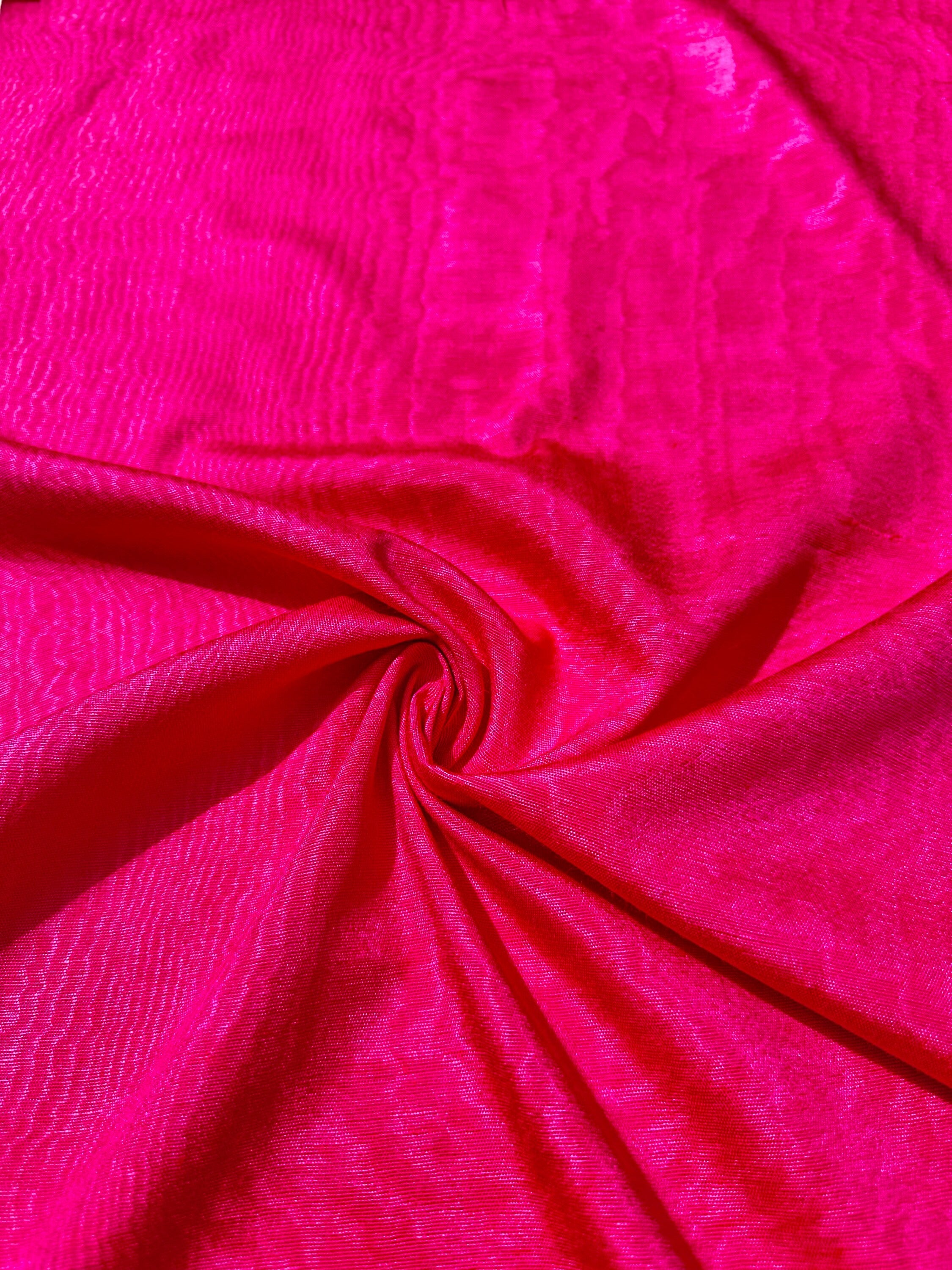 Pink Silk Fabric, Moire Silk Fabric, Silk By The Yard. Watermark Pattern.
