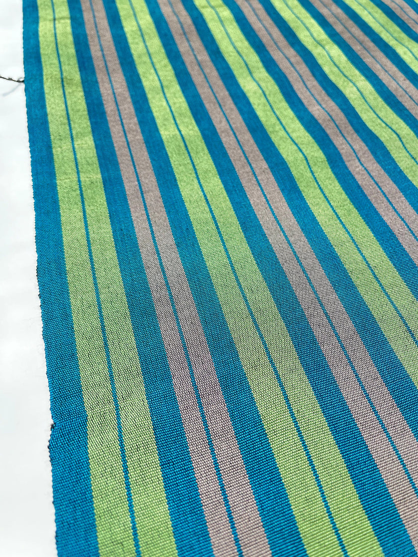 Green Striped Silk  Home Textile Interior Fabrics.