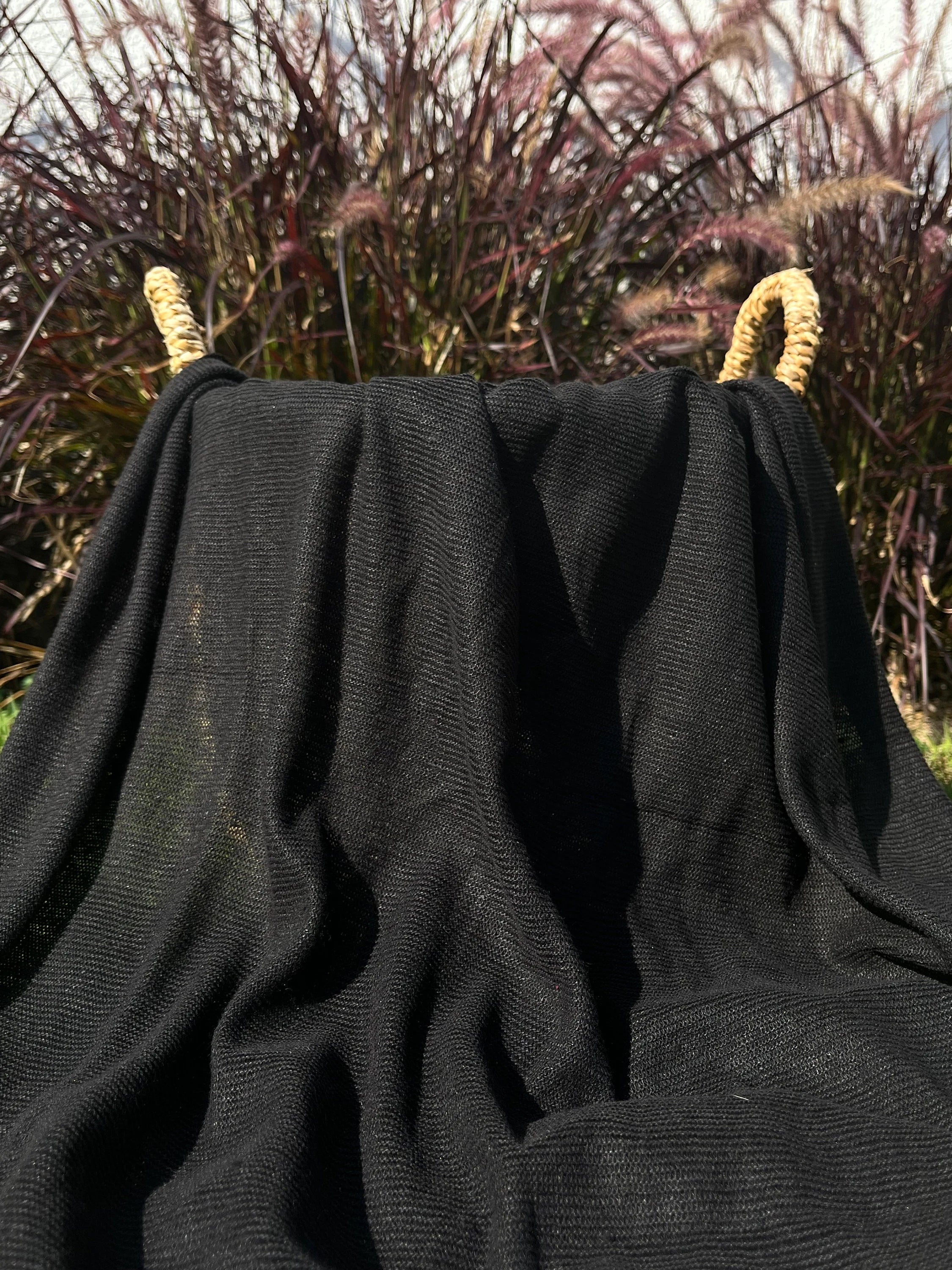 Linen Knit Jersey Fabric, Open Weave Semi Sheer.