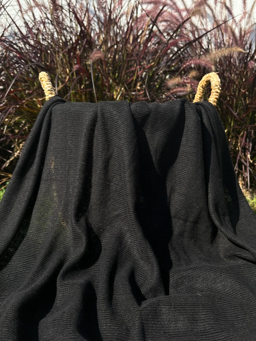 Linen Knit Jersey Fabric, Open Weave Semi Sheer.