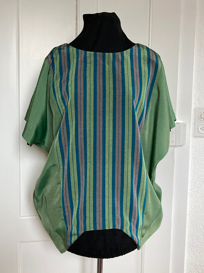 Green Striped Silk  Home Textile Interior Fabrics.