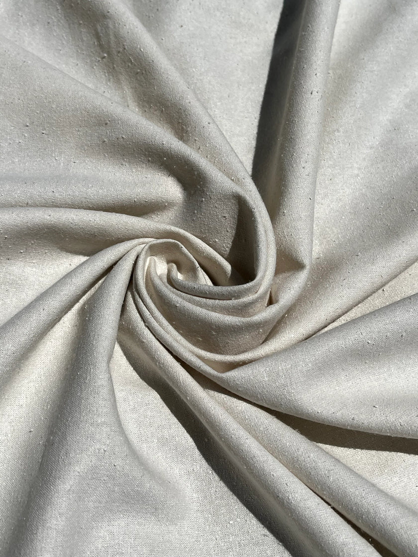 100% Mulberry Silk, Noil Raw Natural Fabric Sustainable.