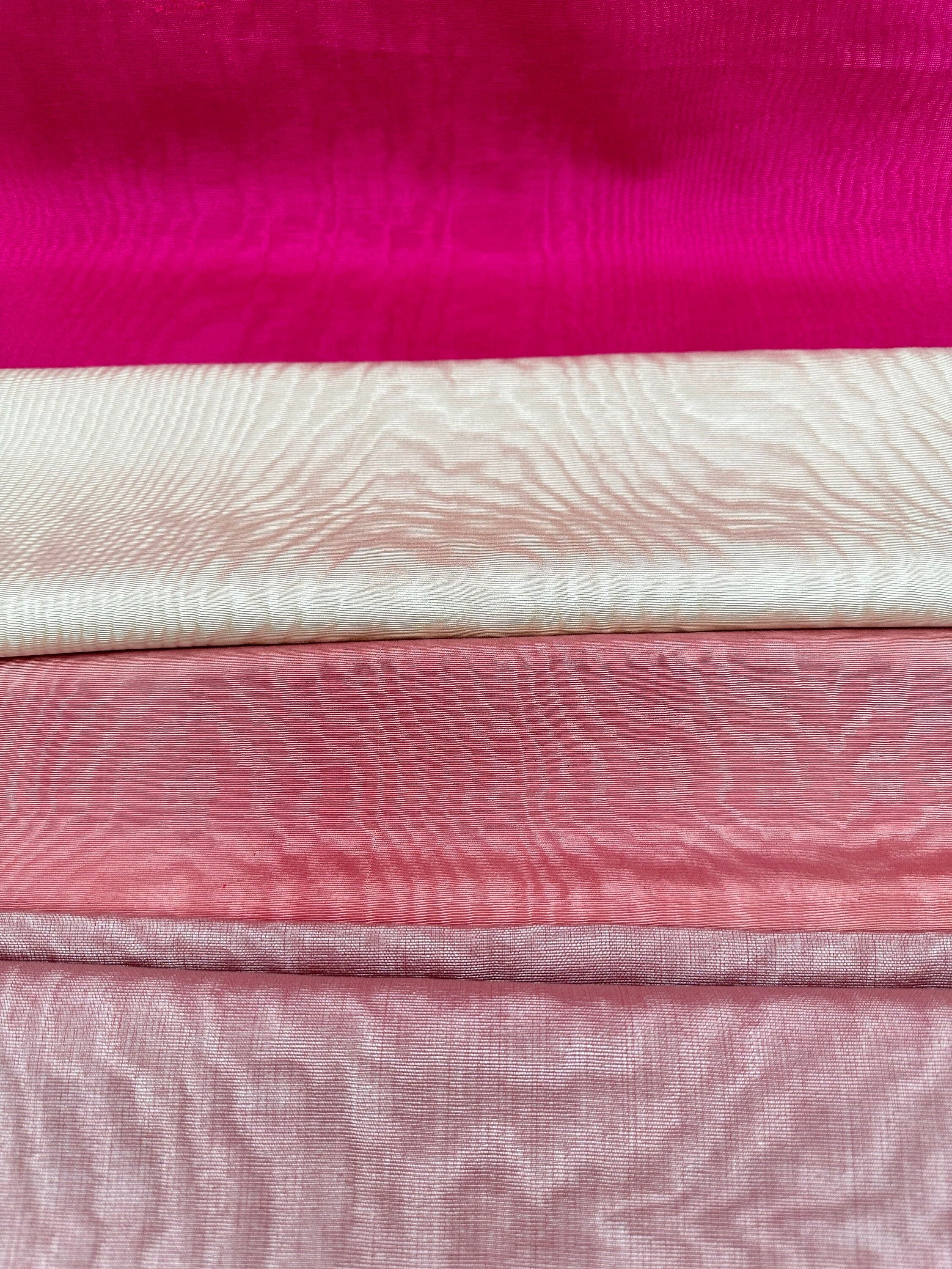 Salmon Pink Silk Fabric, Silk By The Yard. Watermark Pattern