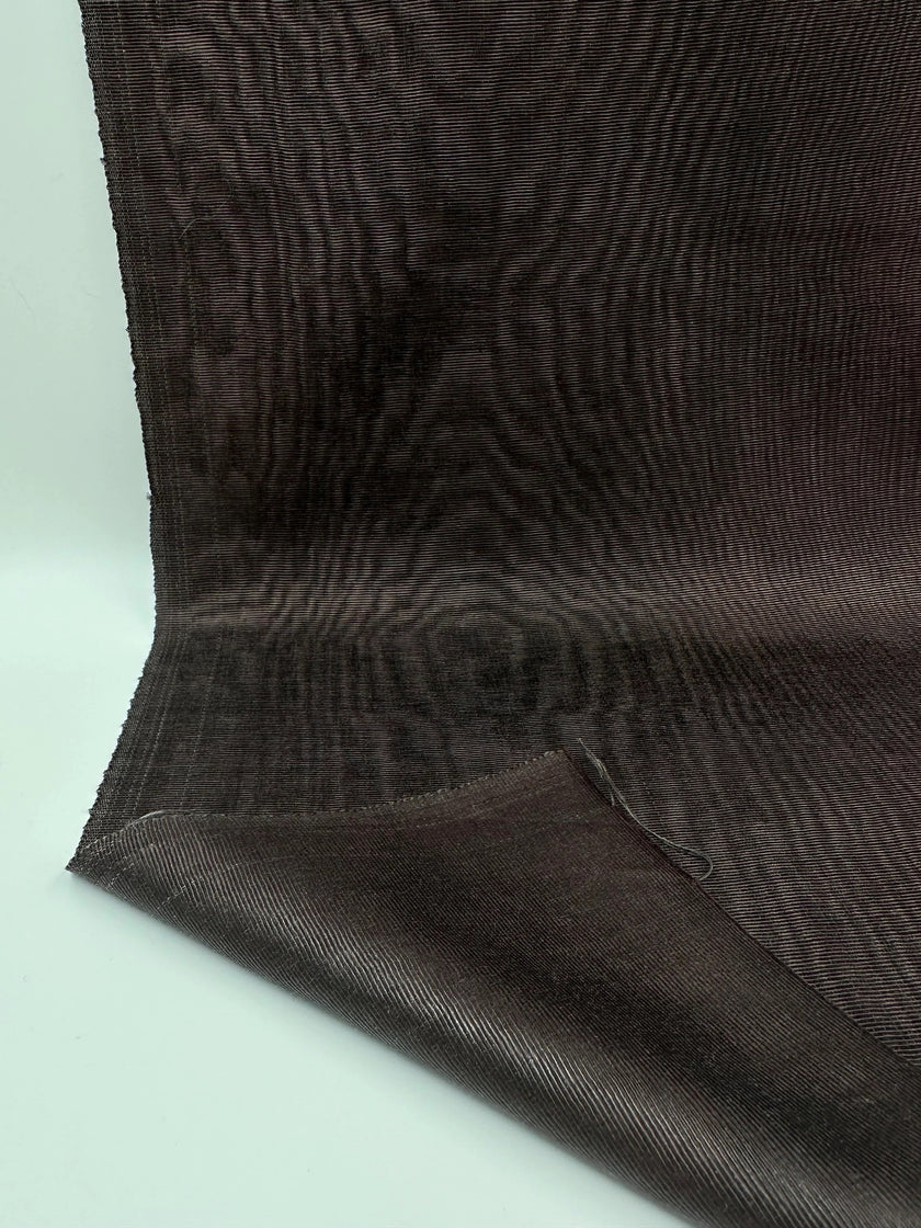 Brown Silk Moire Home Textile Interior Fabrics, Watermark Patterns.