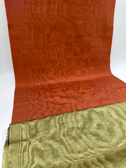 Orange Color Silk Moire, Watermark Patterns.