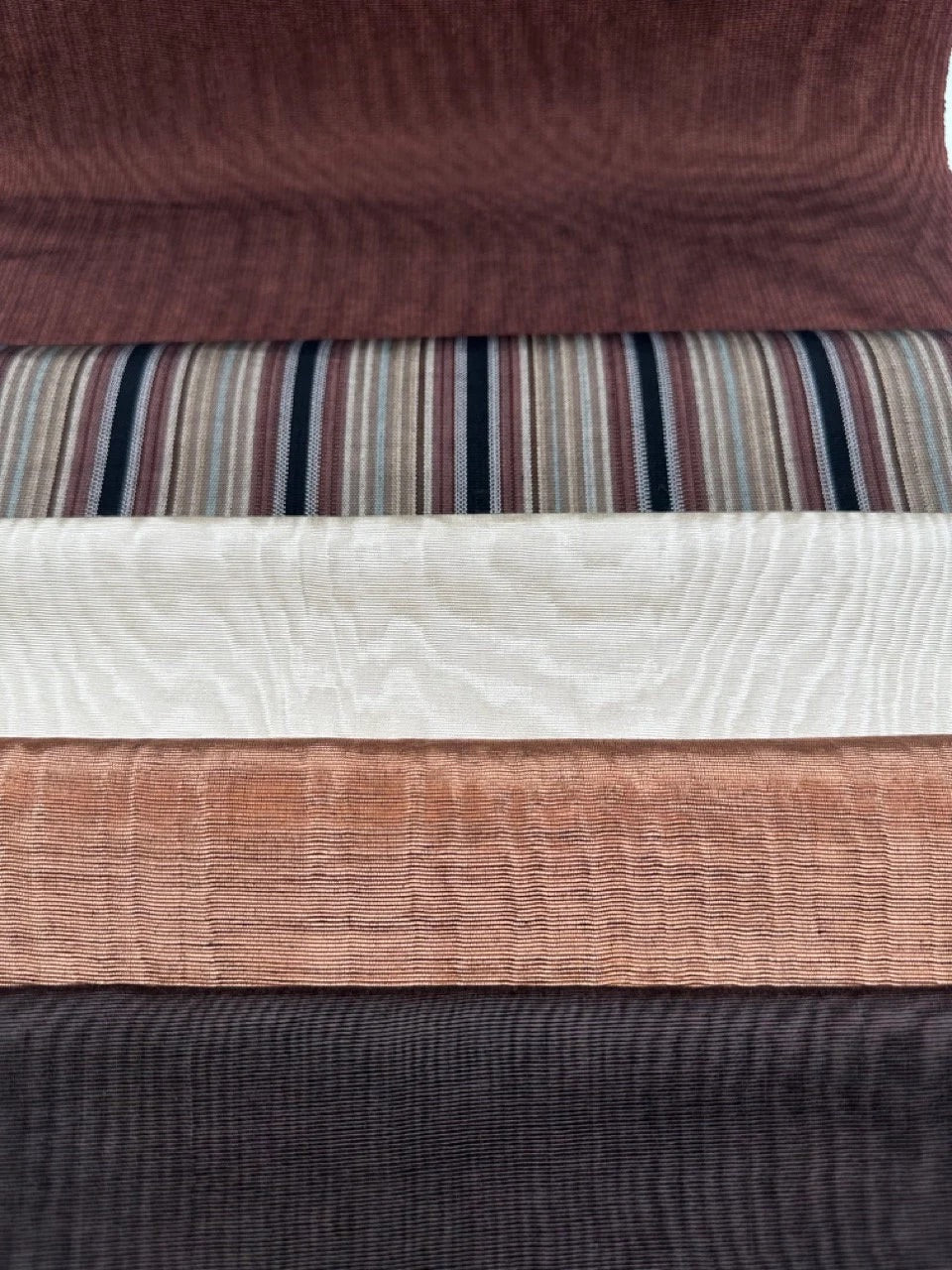 Brown Silk Moire Home Textile Interior Fabrics, Watermark Patterns.