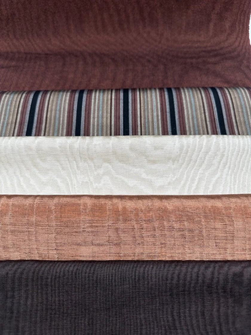 Brown Silk Moire Home Textile Interior Fabrics, Watermark Patterns.