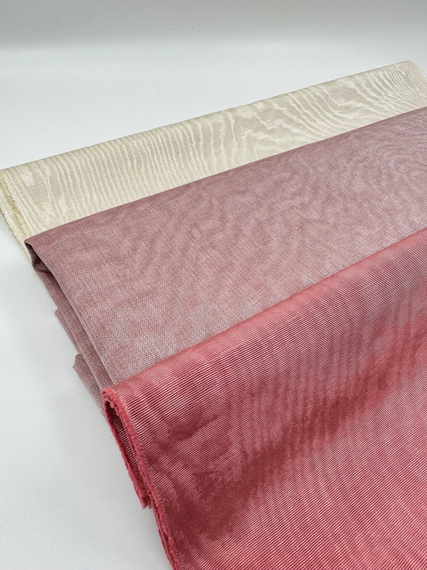 Salmon Pink Silk Fabric, Silk By The Yard. Watermark Pattern