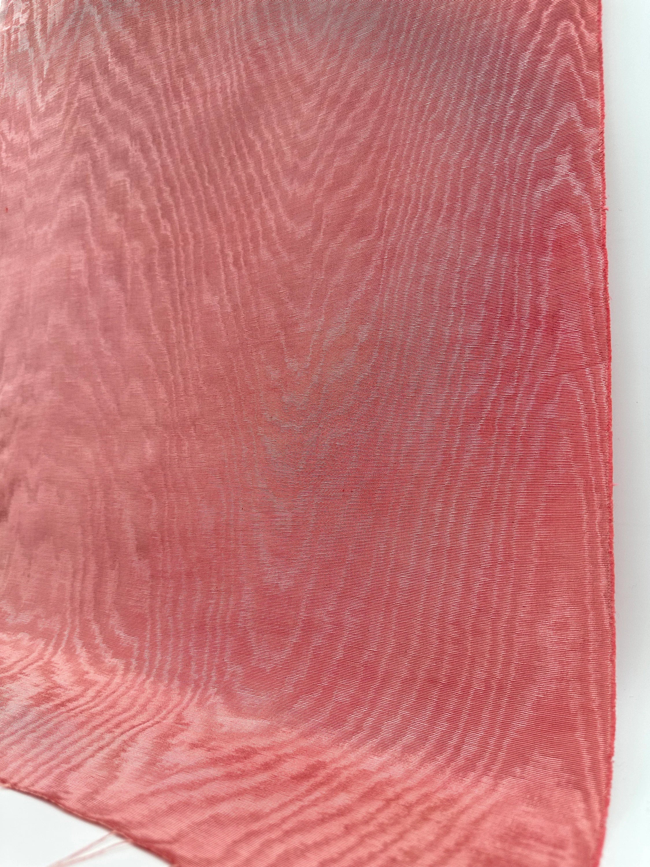Salmon Pink Silk Fabric, Silk By The Yard. Watermark Pattern