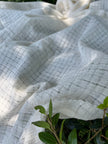 Check Weave Sheer Neutral Cotton Fabric