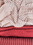 Red Striped Neutral Organic Cotton Fabric By The Meter