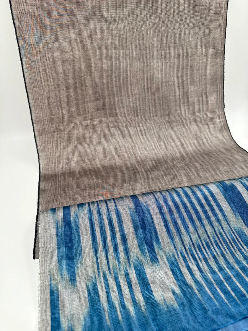 Dark Silver Gray Silk Moire, Watermark Pattern.