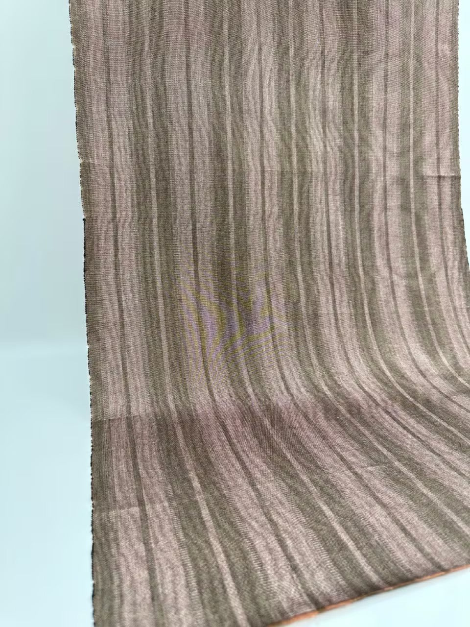 Striped Silk Moire Fabric, Watermark Pattern.